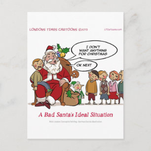 Postal Festiva Santa Claus Muy Malvado Situación Ideal Divertida
