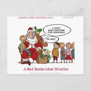 Postal Festiva Santa Claus Muy Malvado Situación Ideal Divertida