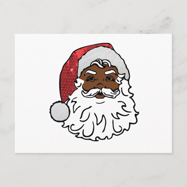Postal Festiva santa claus negro (Anverso)