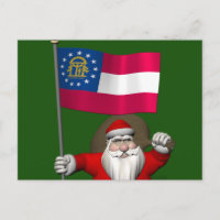 Santa Claus ondeando la bandera de Georgia