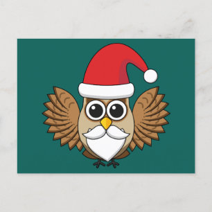 Postal Festiva Santa Claus Owl