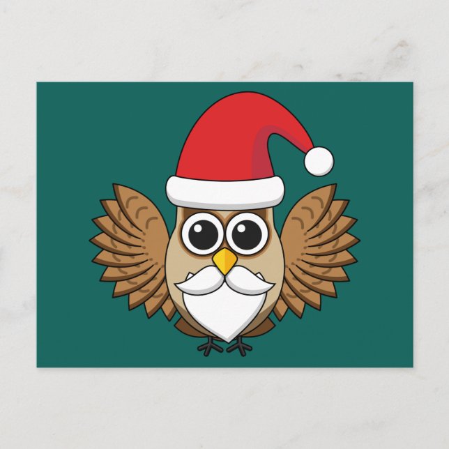 Postal Festiva Santa Claus Owl (Anverso)