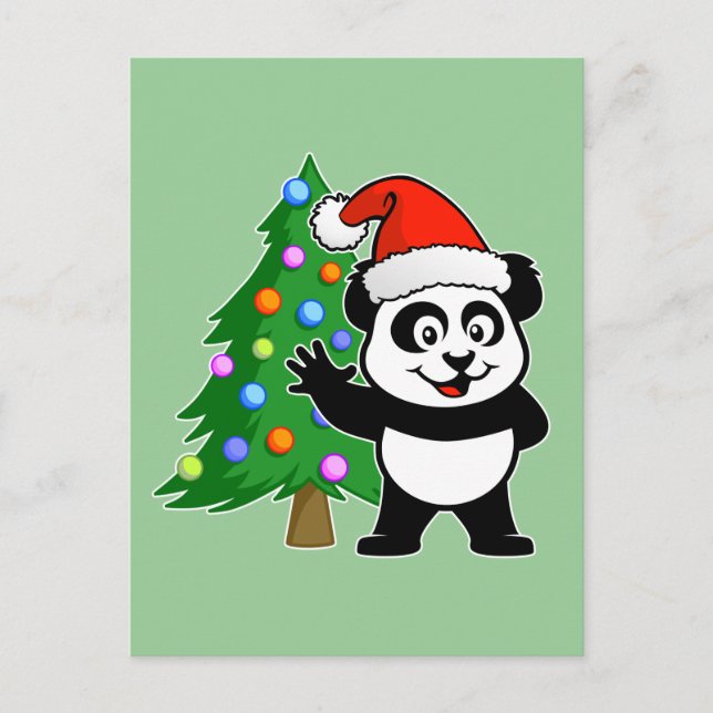 Postal Festiva Santa Claus Panda (Anverso)