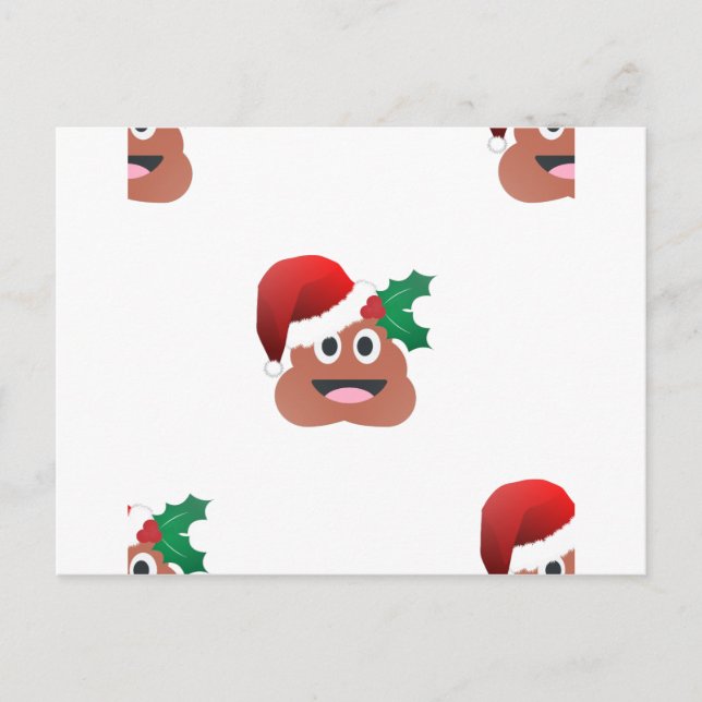 Postal Festiva santa claus poop emoji (Anverso)