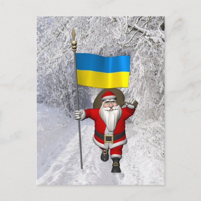 Postal Festiva Santa Claus visita Ucrania (Anverso)