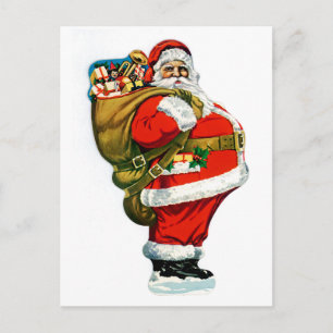 Postal Festiva Santa con Bolsa de Juguetes