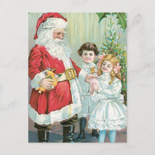 Postal Festiva Santa con los niños
