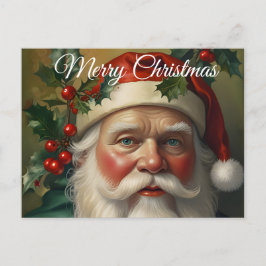 Postal Festiva Santa con Mistletoe