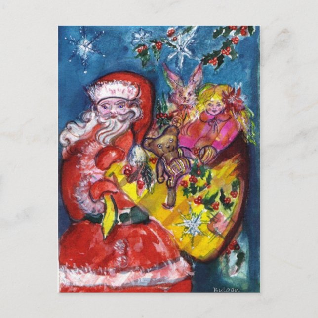 POSTAL FESTIVA SANTA CON REGALOS (Anverso)