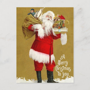 Postal Festiva Santa con regalos