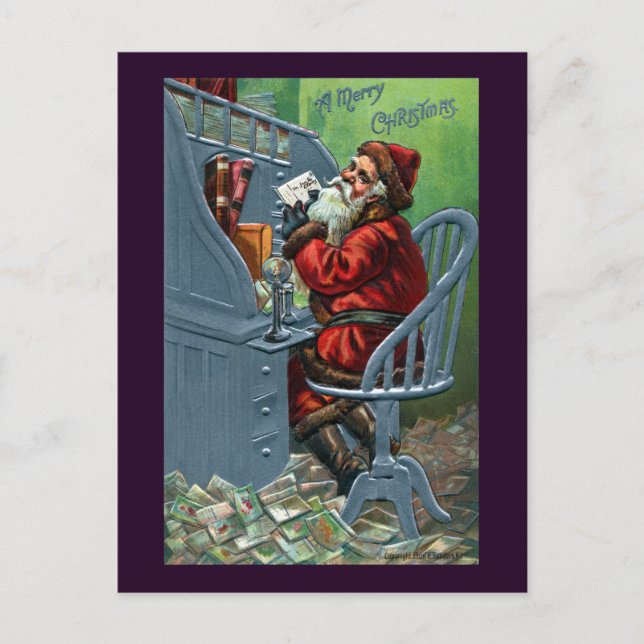 Postal Festiva Santa consigue mucho correo (Anverso)