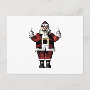 Postal Festiva Santa dando el dedo