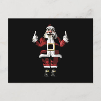 Postal Festiva Santa dando el dedo