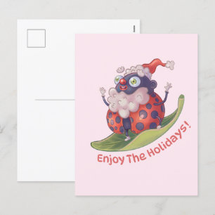 Postal Festiva Santa Disfruta De Las Vacaciones