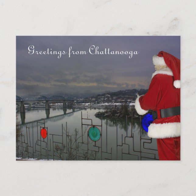 Postal Festiva Santa en Chattanooga (Anverso)