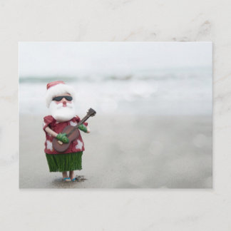 Postal Festiva Santa en la playa