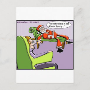 Postal Festiva Santa En Terapia Graciosos Navidades Regalos Y Tés