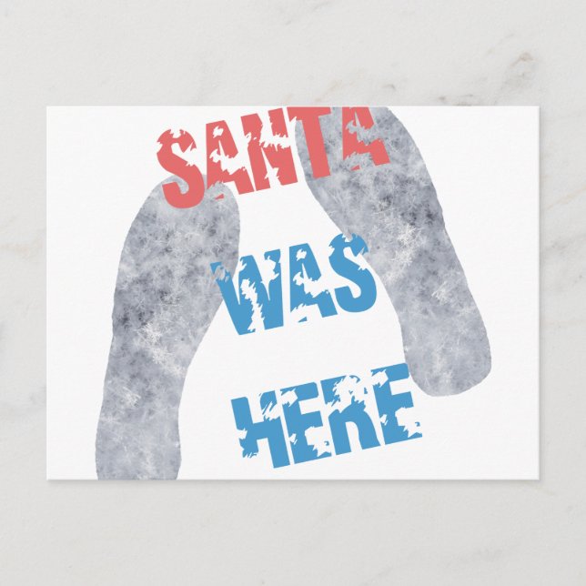 Postal Festiva Santa estaba aquí (Anverso)