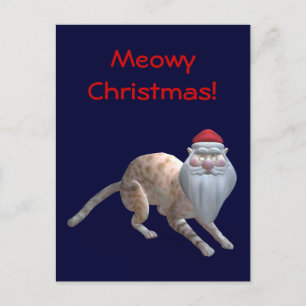 Postal Festiva Santa Gato
