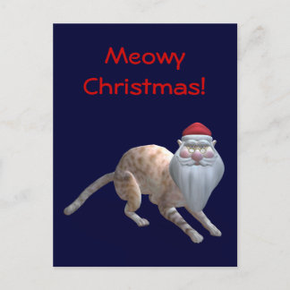 Postal Festiva Santa Gato