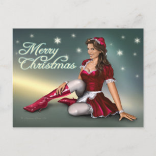 Postal Festiva Santa Girl