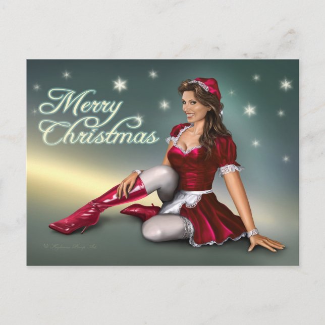 Postal Festiva Santa Girl (Anverso)