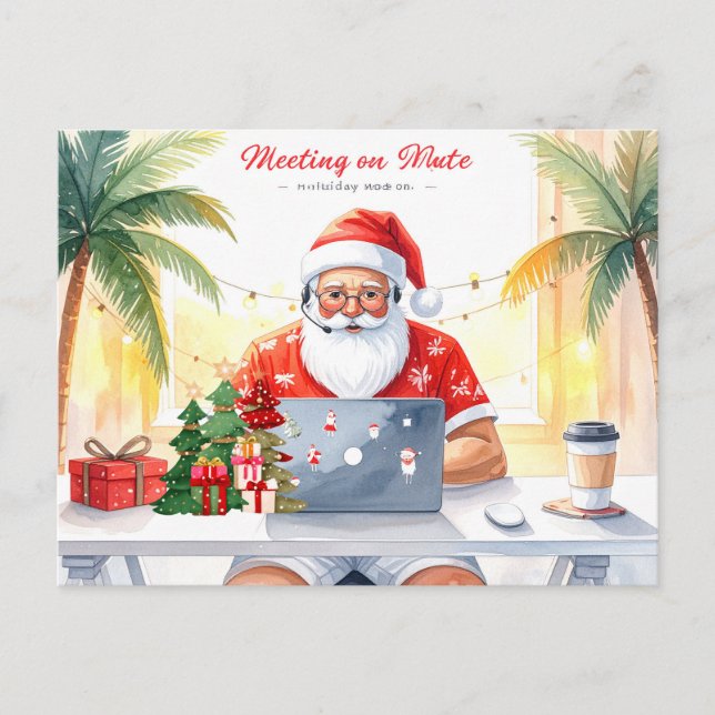 Postal Festiva Santa is working on line for Christmas Holiday (Anverso)
