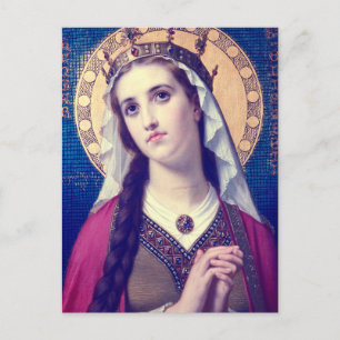Postal Festiva Santa Isabel de Hungría Estilo Romántico Premium