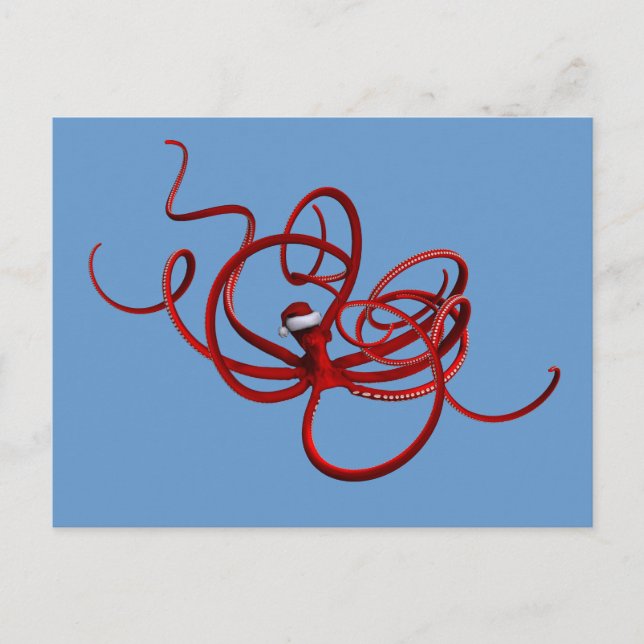 Postal Festiva Santa Kraken (Anverso)