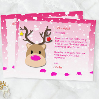 Postal Festiva Santa Letter, Christmas List, Postcard For kids