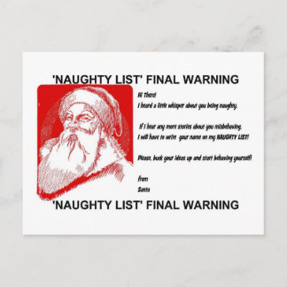 Postal Festiva ¡Santa - lista traviesa - advertencia final!