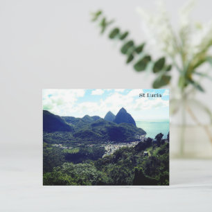 Postal Festiva Santa Lucía, isla del Caribe