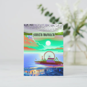 Postal Festiva santa monica  monica california  viajes vintage cl