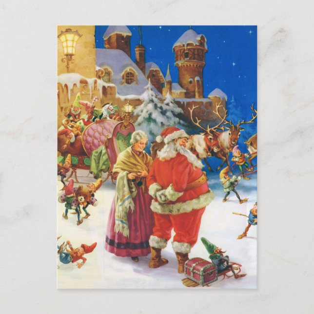 Postal Festiva Santa & Mrs Claus at the North Pole, Christmas Eve (Anverso)