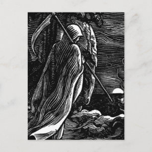 Postal Festiva Santa Muerte (Parca Grim Reaper mexicana) hacia 19
