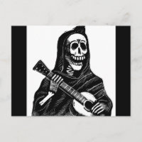 Santa Muerte tocando guitarra