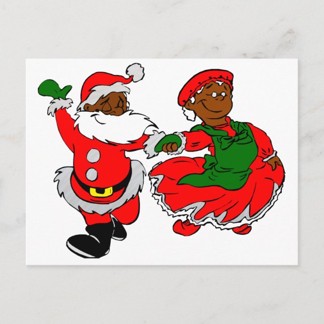 Postal Festiva santa negra mrs claus (Anverso)