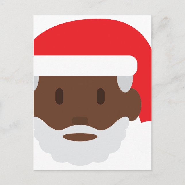 Postal Festiva santa negro claus emoji (Anverso)