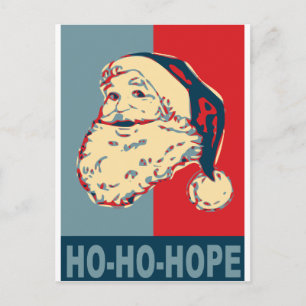 Postal Festiva santa obama ho-ho-hope