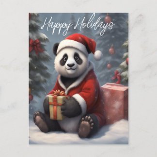 Postal Festiva Santa Panda Bear