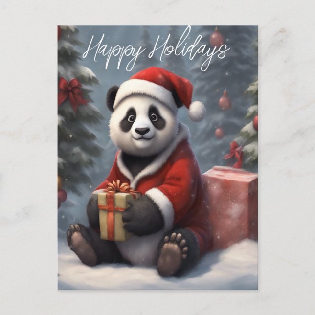Postal Festiva Santa Panda Bear (Anverso)
