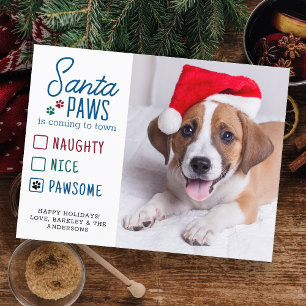 Postal Festiva Santa Patas Lista de Traviesos y Buenos Patas Pawe