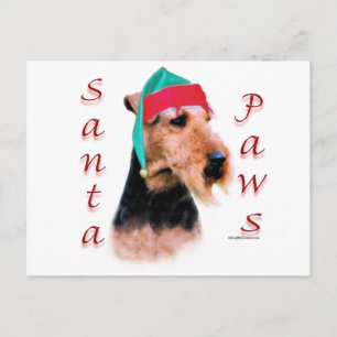 Postal Festiva Santa Paws de Welsh Terrier