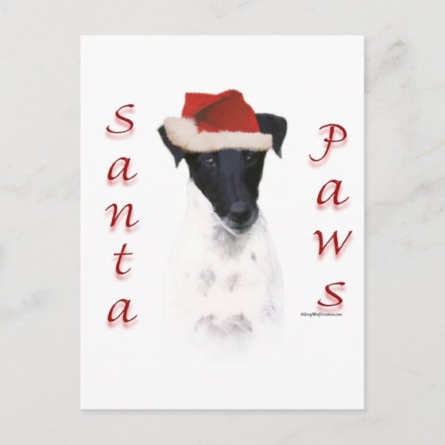 Postal Festiva Santa Paws Smooth Fox Terrier (Anverso)