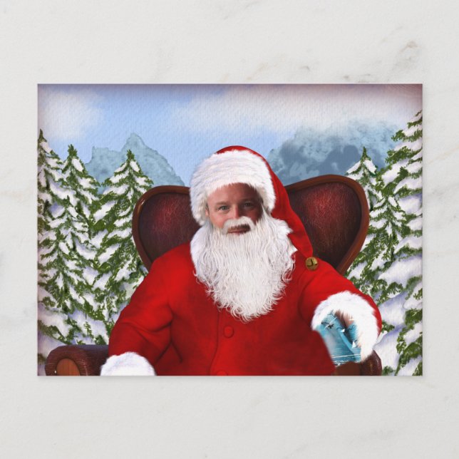 Postal Festiva Santa personalizada Añadir tu foto (Anverso)
