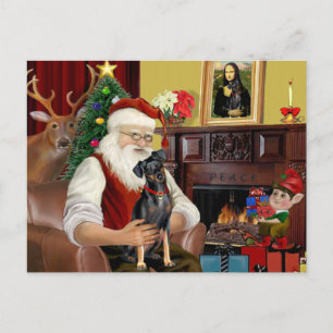 Postal Festiva Santa - Pinscher Miniatura (natural)