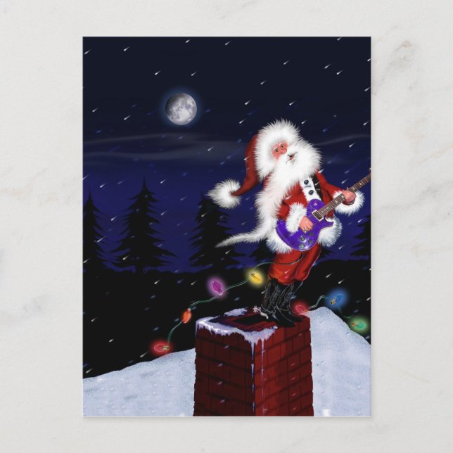 Postal Festiva Santa Plays Guitar (Anverso)