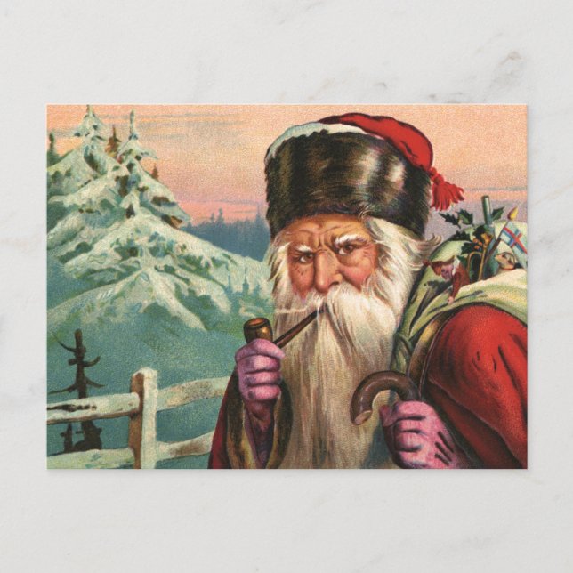 Postal Festiva Santa Postcard alpino (Anverso)