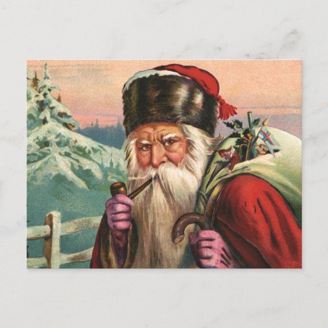 Postal Festiva Santa Postcard alpino (Anverso)