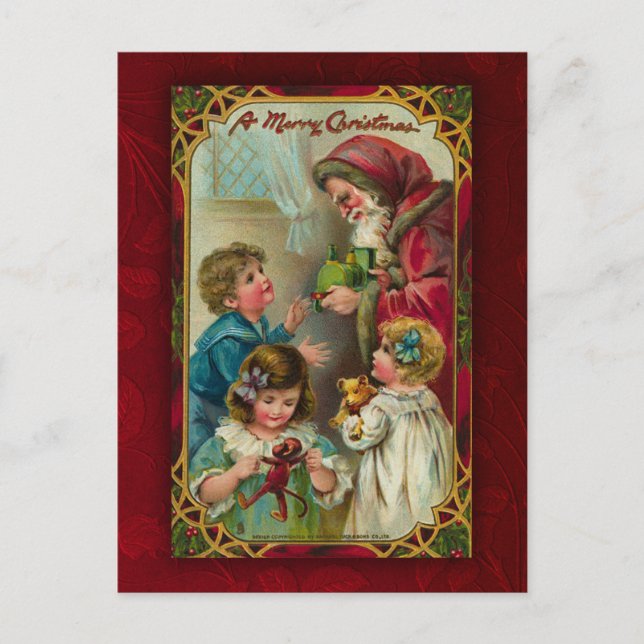 Postal Festiva Santa Postcard vintage (Anverso)